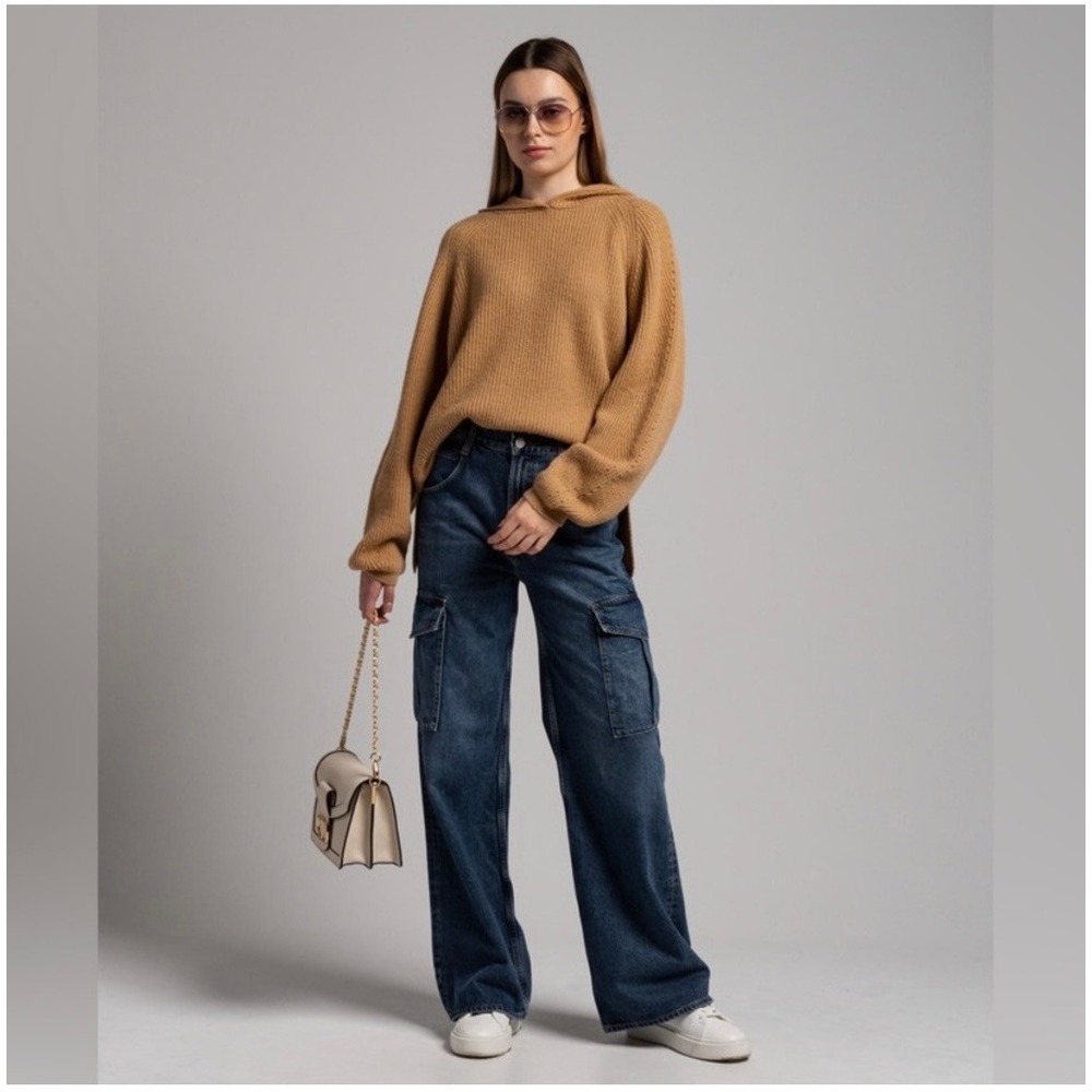 AGOLDE Minka Cargo‎ Baggy Jeans High Rise Wide Leg Path Blue 25